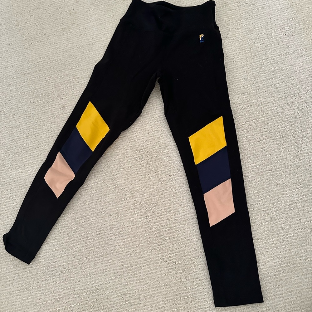 PE Nation black leggings with color patches size XS